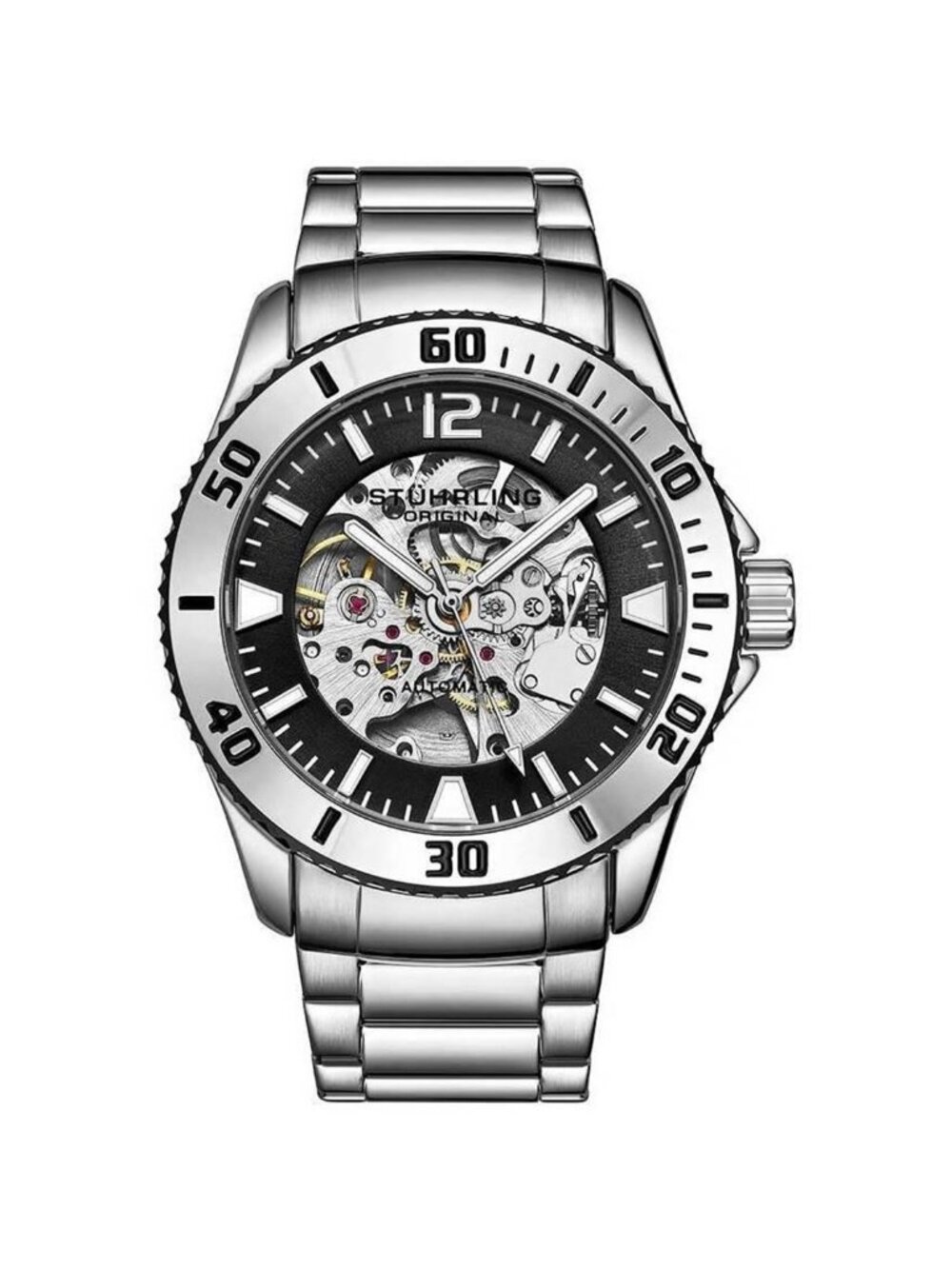 NWT Stuhrling Original Aquadiver Black Dial Men's Watch
